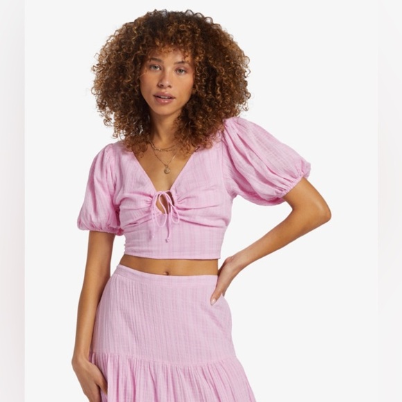 Billabong Tropic Heart - Puff Sleeve Crop Top for Women - Picture 2 of 6